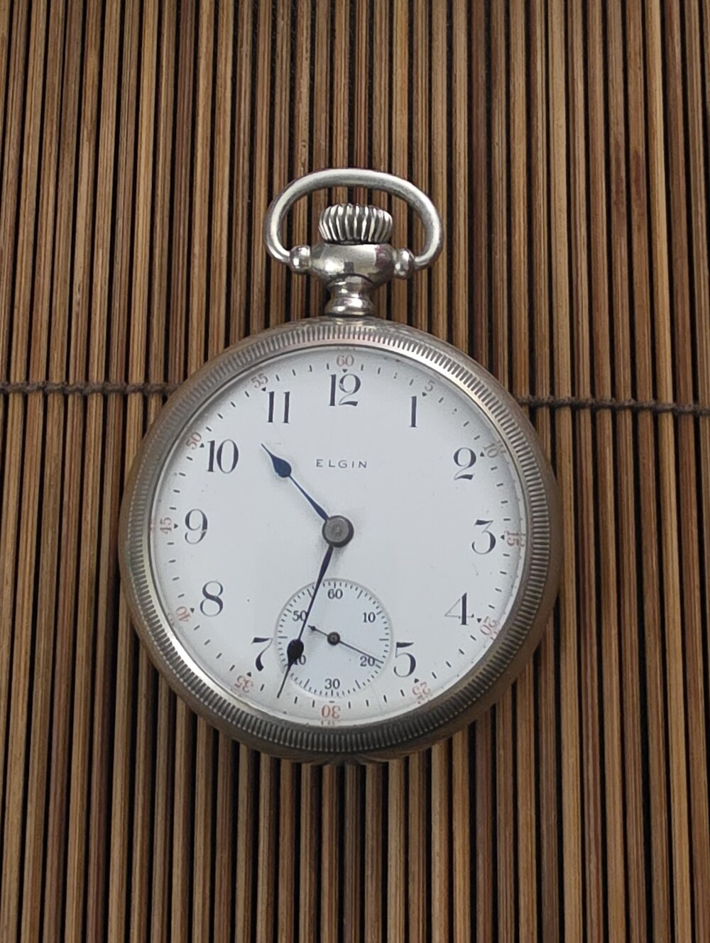 Elgin Base Metal Silver Pocket Watch (Vintage)
